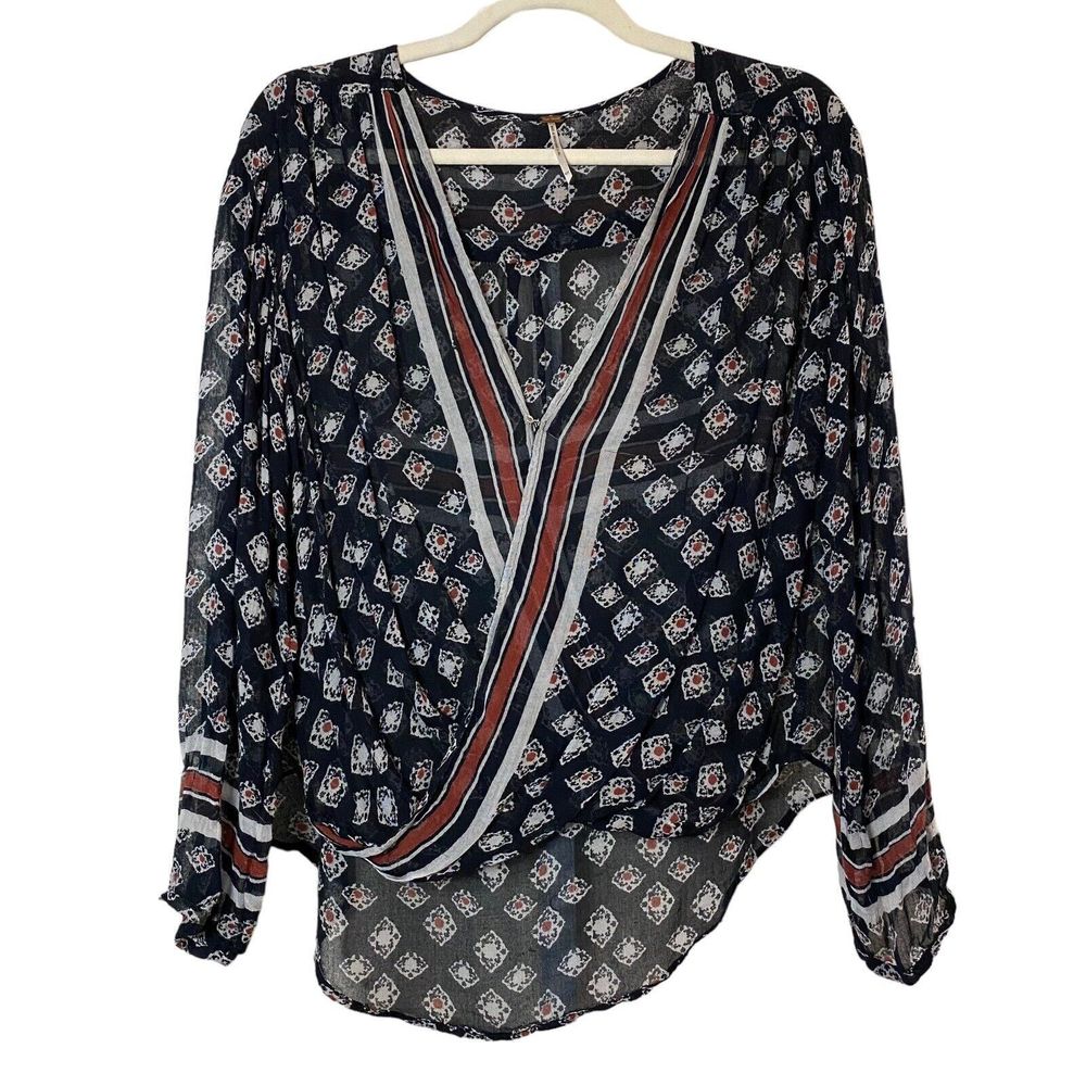 Free People Before Dawn Top Black Boho Blouse Women's Size‎ XS